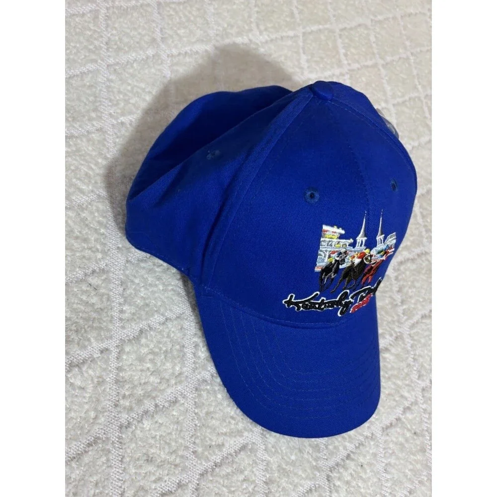 New Vintage Kentucky Derby 2008 Horse Racing Embroidered Adjustable Blue Hat